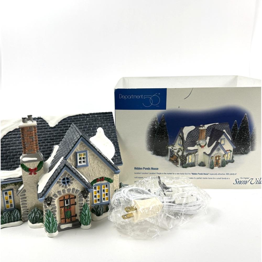 Dept 56 Snow Village Hidden Ponds House 54944 Lighted Building Home Christmas